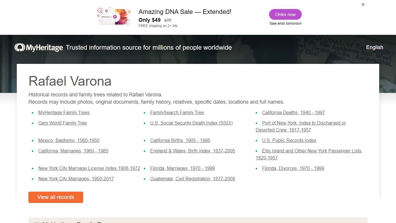 Rafael Varona - Historical records and family trees ...